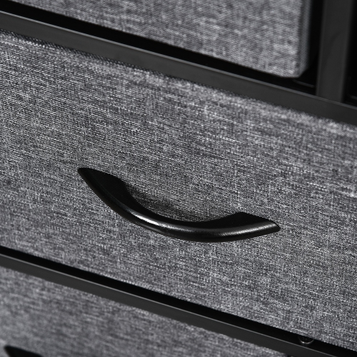 HOMCOM Dresser for Bedroom with 8 Drawers, 3-Tier Fabric Chest of Drawers, Tall Dresser Storage Tower with Steel Frame and Wooden Top for Closets,