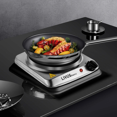 1000W Electric Hot Plate, 5 Level Temperature Countertop Infrared Single Burner fit for All Type of Cookware and Safe