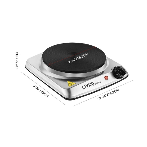 1000W Electric Hot Plate, 5 Level Temperature Countertop Infrared Single Burner fit for All Type of Cookware and Safe