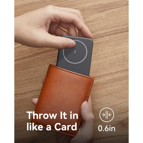 Chargeur de téléphone portable 20 W sans fil 5500 mAh chargeur de batterie USB C in & Out compatible avec les séries iPhone 15/14/13/12