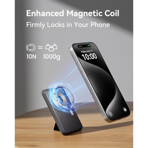 Chargeur de téléphone portable 20 W sans fil 5500 mAh chargeur de batterie USB C in & Out compatible avec les séries iPhone 15/14/13/12