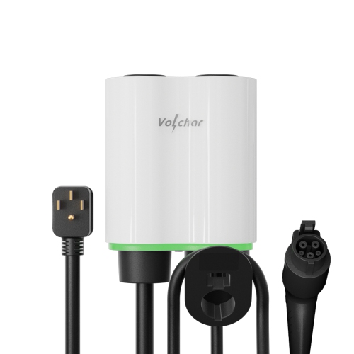 Volchar EV Charger Level 2, 40A 9.6kW Home Electric Vehicle Charger with J1772 Connector and Nema 14-50 Plug, 25 feet Cable, Smart App for Remote Con