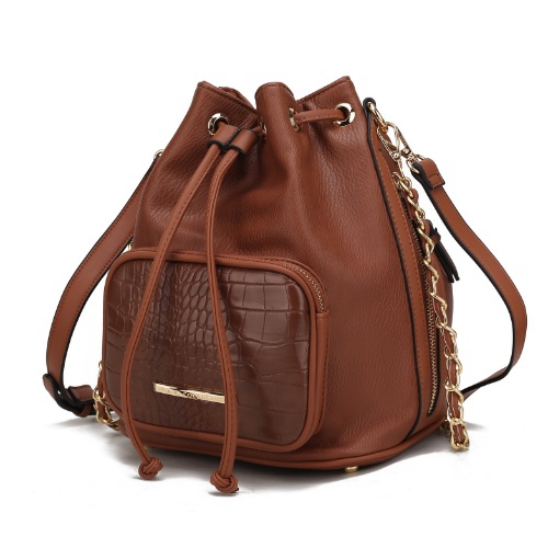 MKF Collection Azalea Vegan Leather Bucket Hobo Handbag by Mia K