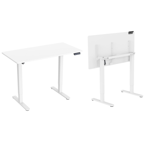 Uplite Mobile Electric 48x24 inch Height Adjustable Standing Desk with Tilting Board, with Dry Erase Top Whiteboard and Rolling Casters, Drafting