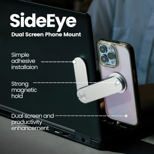Support de téléphone SideEye de TechLok | double écran avec support magnétique pour téléphone intelligent | compatible avec tout type de portable et