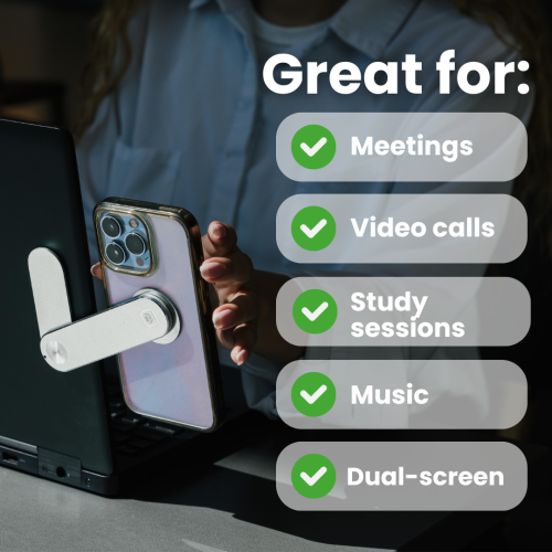 Support de téléphone SideEye de TechLok | double écran avec support magnétique pour téléphone intelligent | compatible avec tout type de portable et