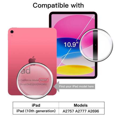 Étui rotatif pour iPad 10 avec porte-crayon, couvercle de support de protection pivotant sur 360 degrés, arrière transparent, réveil/veille
