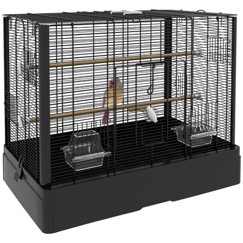 PawHut – cage à oiseau de 22 po pour Budgie, finches, canaries, oiseaux d’amour, grande cage de Parrot avec supports en bois, plateau coulissant, poi