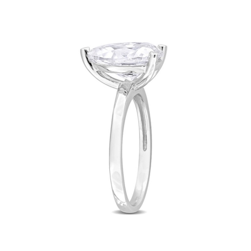3.00 Carat Lab-Created Pear-Cut Moissanite Engagement Ring in Sterling Silver