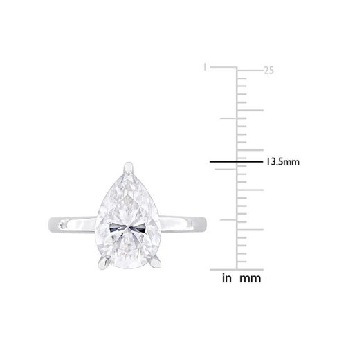 3.00 Carat Lab-Created Pear-Cut Moissanite Engagement Ring in Sterling Silver