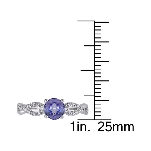 Bague d'impernity en or blanc 10K ct avec diamants et tanzanite 1,00 carat