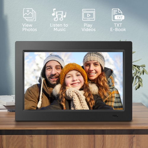 Cadre photo numérique de 14 po de Sungale - écran ACL de 1366 x 768 pixels USB/SD/stockage 4 Go - avec design élégant - multimédia -