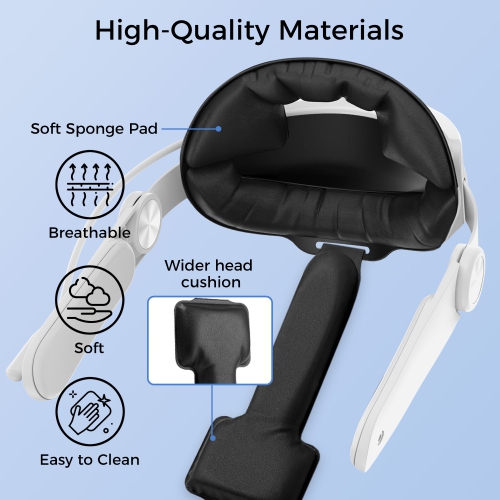 Alpha Digital Head Strap for META Quest 3 - Adjustable with Enhanced Comfort, Balanced Face Pressure-Free, Lightweight -White