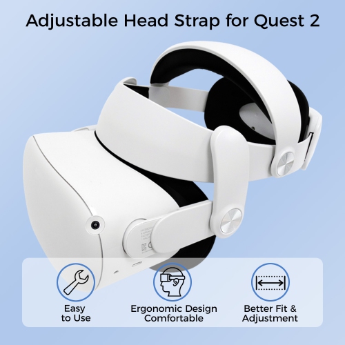 Alpha Digital Head Strap for META Quest 2 - Adjustable with Enhanced Comfort, Balanced Face Pressure-Free, Lightweight -White