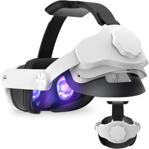 Serre-tête numérique Alpha pour META Quest 3 avec 6000&nbsp;mAh – 4Hrs Playtime, réglable/confort amélioré, sans pression au visage – Blanc