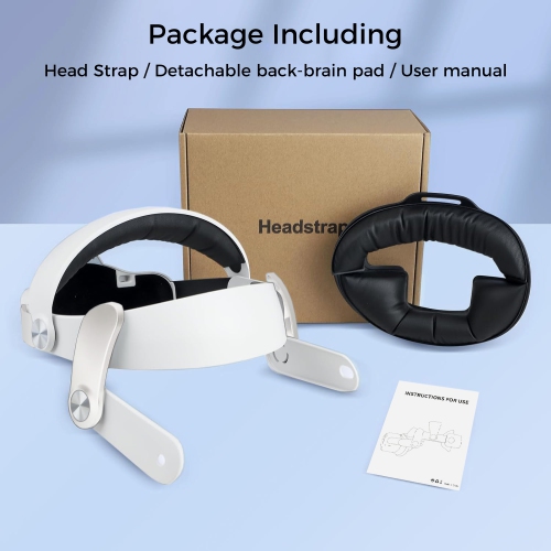 Serre-tête numérique Alpha pour META Quest 2 avec 6000&nbsp;mAh – 4Hrs Playtime, réglable/confort amélioré, sans pression au visage – Blanc