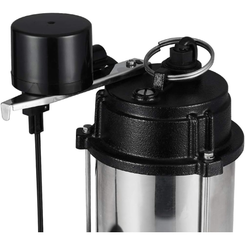Pompe à puisard submersible Acquaer 1/2&nbsp;HP avec coque de moteur en acier inoxydable et base de pompe en fonte, modèle : SUS050 V