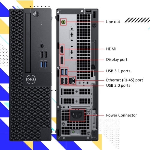 Refurbished - Dell Computer OptiPlex 3060 SFF Windows 11 Pro Business Desktop PC (Intel i5 Hexa-Core CPU/ 32GB DDR4 RAM/ 512GB M.2 NVMe SSD/ 1TB HDD/