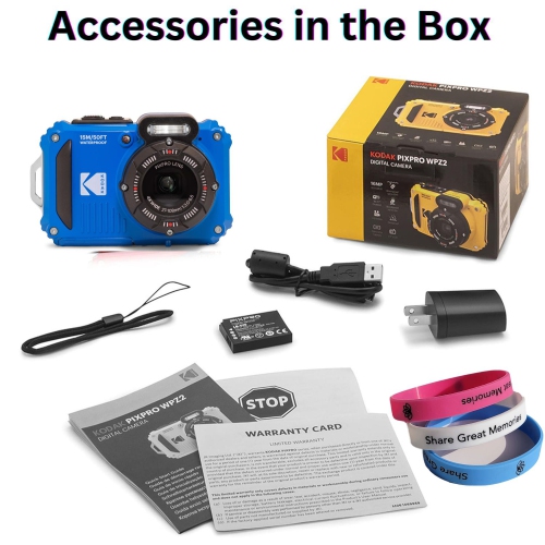 KODAK PIXPRO WPZ2 Rugged Waterproof Shockproof Dustproof WiFi Digital Camera 16MP 4X Optical Zoom 1080P Full HD Video Vlogging Camera 2.7" LCD Plus a