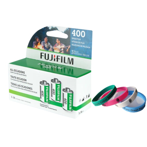 Fujifilm 400 Colour Negative 35mm 36 Exposures Film Plus a Bonus Silicone Wristband