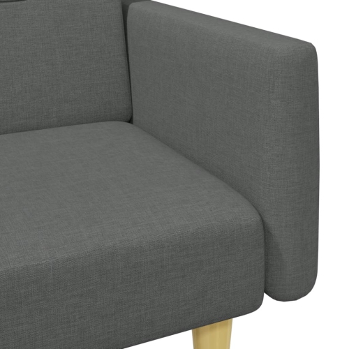 Sofa-lit à 2 places avec repose-pieds en tissu gris foncé vidaXL