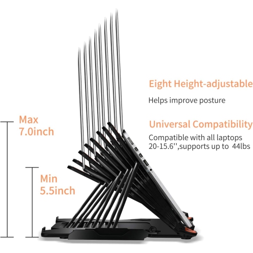 Adjustable Laptop Stand Multi-Angle Stand Phone Stand Portable Foldable Laptop Riser Notebook Holder Stand Compatible for 10 to 17” Laptops