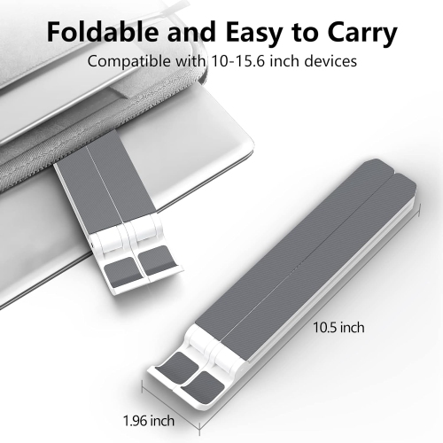 Adjustable Laptop Stand Riser ABS+Silicone Foldable Portable Laptop Holder, Ventilated Cooling Notebook Stand for MacBook Pro Air, Lenovo, Dell, HP,