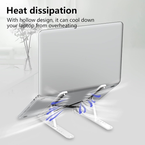 Adjustable Laptop Stand Riser ABS+Silicone Foldable Portable Laptop Holder, Ventilated Cooling Notebook Stand for MacBook Pro Air, Lenovo, Dell, HP,