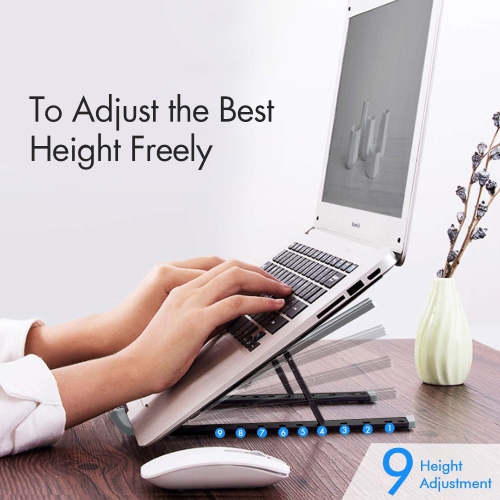 Portable Laptop Stand, Foldable Adjustable Laptop Stand Holder Universal Ergonomic Aluminium Travel Mini Ventilated Notebook Stand for Mac Computer