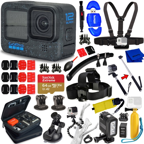 GoPro HERO12 Black CHDHX-121-CN - 20PC 64GB Accessory Bundle