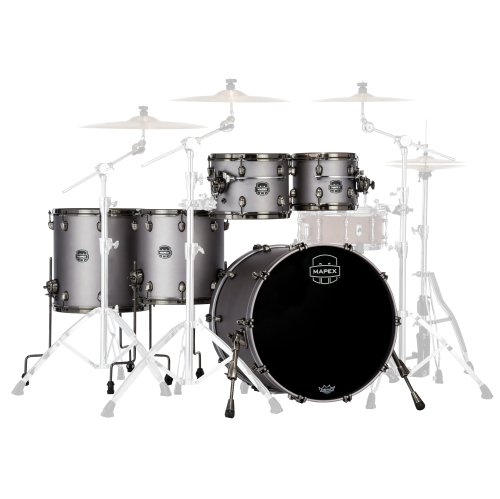 MAPEX  Saturn Evolution 5-Piece Shell Pack (22, 10, 12, 14, 16) - Gun Metal In Grey