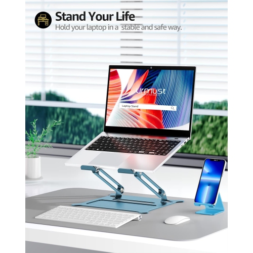 Laptop Notebook Stand Holder, Ergonomic Adjustable Ultrabook Stand Riser Portable Compatible with MacBook Air Pro, Dell, HP, Lenovo Light Weight