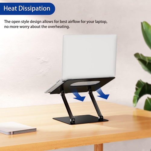 Aluminum Laptop Stand, Ergonomic Adjustable Notebook Stand, Riser Holder Computer Stand Compatible with Air, Pro, Dell, HP, Lenovo More 10-14"