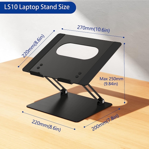 Aluminum Laptop Stand, Ergonomic Adjustable Notebook Stand, Riser Holder Computer Stand Compatible with Air, Pro, Dell, HP, Lenovo More 10-14"