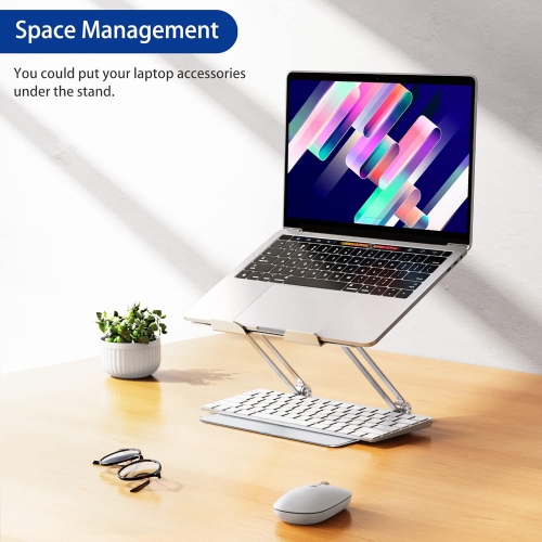 Aluminum Laptop Stand, Ergonomic Adjustable Notebook Stand, Riser Holder Computer Stand Compatible with Air, Pro, Dell, HP, Lenovo More 10-14"