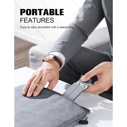 Laptop Stand, Aluminum 5-Levels Adjustable Portable Computer Stand Laptop Cooling Pad, Laptop Riser with MacBook Pro Air, Notebook, Lenovo, Dell,