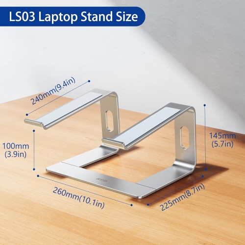 Aluminum Laptop Stand, Ergonomic Detachable Computer Stand, Riser Holder Notebook Stand Compatible with Air, Pro, Dell, HP, Lenovo 10-15.6" Laptops
