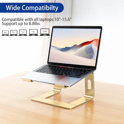 Aluminum Laptop Stand, Ergonomic Detachable Computer Stand, Riser Holder Notebook Stand Compatible with Air, Pro, Dell, HP, Lenovo 10-15.6" Laptops