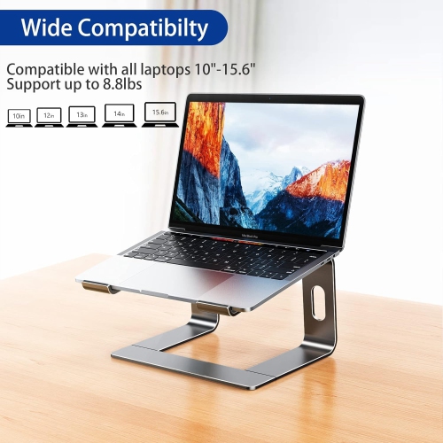 Aluminum Laptop Stand, Ergonomic Detachable Computer Stand, Riser Holder Notebook Stand Compatible with Air, Pro, Dell, HP, Lenovo 10-15.6" Laptops