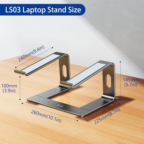 Aluminum Laptop Stand, Ergonomic Detachable Computer Stand, Riser Holder Notebook Stand Compatible with Air, Pro, Dell, HP, Lenovo 10-15.6" Laptops