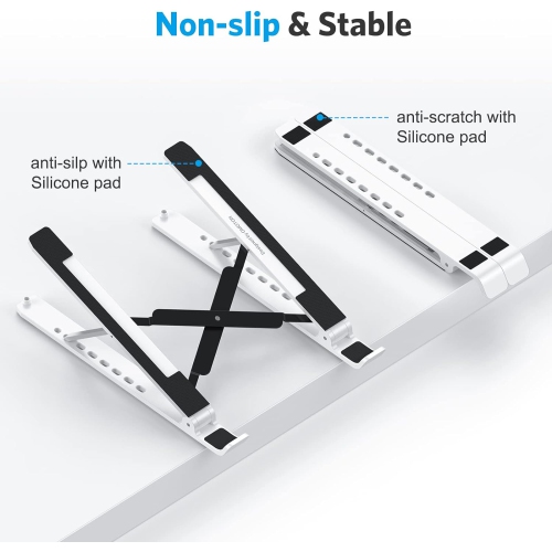 Support ergonomique pour ordinateur de bureau à 7 angles réglable, support pour ordinateur portatif en plastique ABS compatible avec tous les