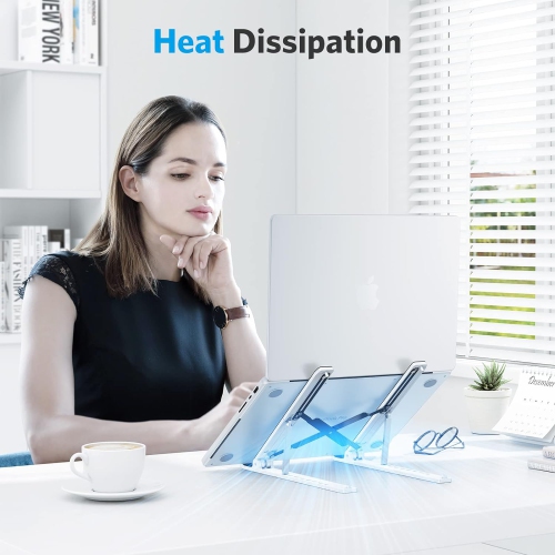 Support ergonomique pour ordinateur de bureau à 7 angles réglable, support pour ordinateur portatif en plastique ABS compatible avec tous les