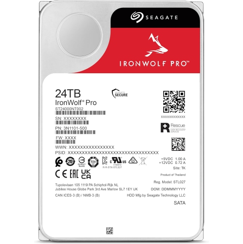 Seagate IronWolf Pro 24TB Enterprise NAS Internal HDD Hard Drive – CMR 3.5 Inch SATA 6Gb/s 7200 RPM 512MB Cache for RAID Network Attached Storage,
