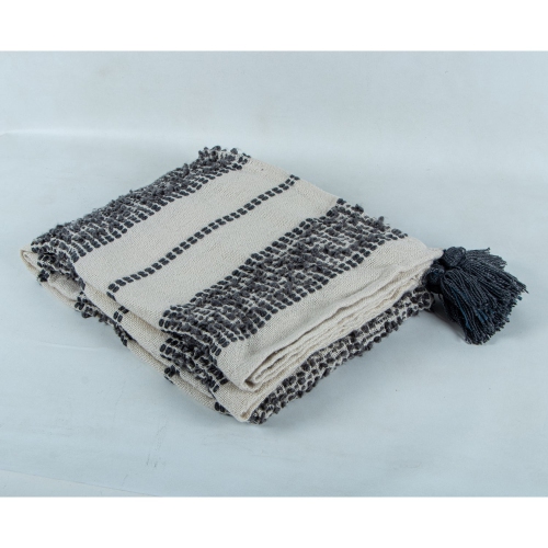 F. Corriveau International - Mineral Stripe Throw, Indoor/Outdoor, 50" x 60"