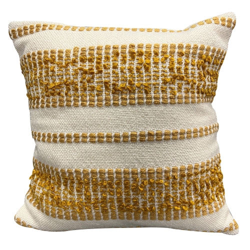 F. Corriveau International - Mirabel Striped Cushion, Indoor/Outdoor, 18" x 18"