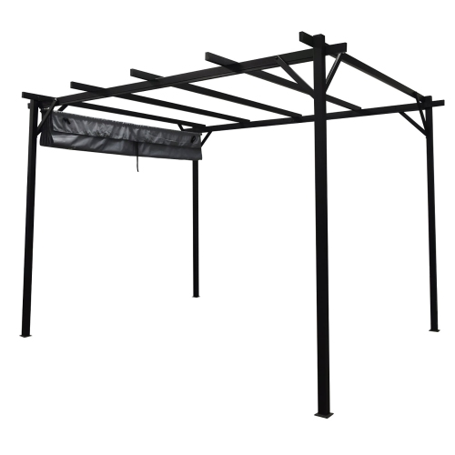 F. Corriveau International - Pergola San Luis 10'x10' avec toit rétractable, noir