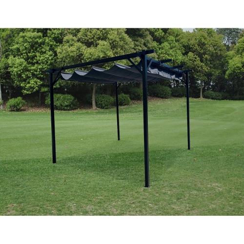 F. Corriveau International - Pergola San Luis 10'x10' avec toit rétractable, noir