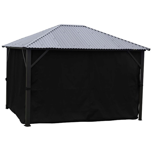 CORRIVEAU  F. International - Curtain for Gazebo 12' X 16', Water Resistant In Black
