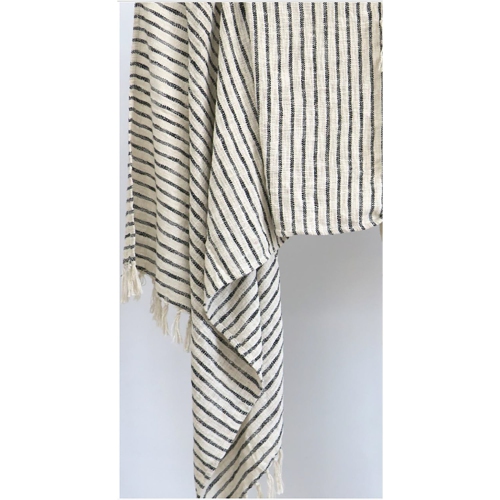 F. Corriveau International - Element Striped Throw, Indoor/Outdoor, 50" x 60"