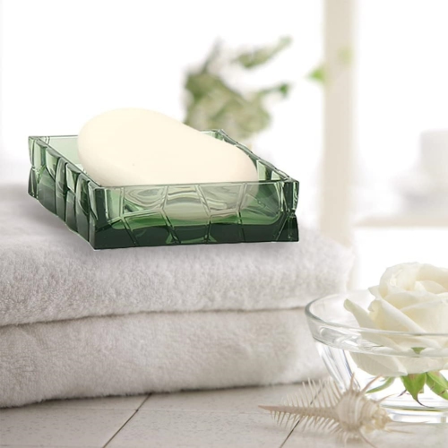 Green 5 Pieces Acrylic Bathroom Accessory Set, with Lotion Dispenser, Soap Dish, Tumbler, Toothbrush Holder, Toilet Brush Set, Elegant Bathroom Decor